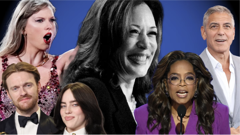 Many US celebrities have endorsed Kamala Harris © FT montage/Getty/Bloomberg